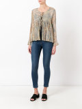 palms print ruffled blouse