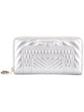 metallic zip around wallet