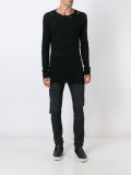 distressed long sleeve T-shirt