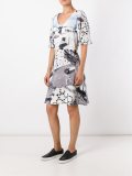 balloon sleeve print dress