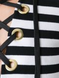 striped lace up dress