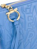 large embossed logo clutch