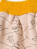 illustrated bird print skirt