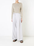 pleated high-waisted trousers