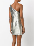 high shine pleated trim dress 