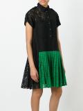 pleated front lace dress