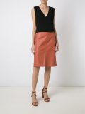 leather midi skirt