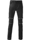 slim-fit zipper detailing jeans