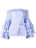 off shoulder ruffle blouse