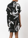 geometric print shirt dress