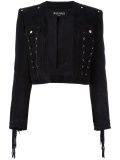 cropped fringed sleeve jacket