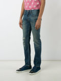 ripped slim-fit jeans