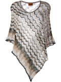 zigzag knitted poncho