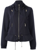 zip up hooded biker jacket 