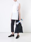 pinstripe fold drawstring tote