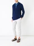 zipped knitted hoodie