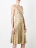 pleated embroidered dress