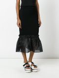 ruffle hem pencil skirt