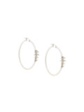 'Bone' diamond hoop earrings