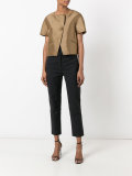 cropped collarless jacket