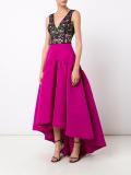 floral embroidered pleated dress