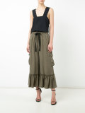 ruffled cropped trousers