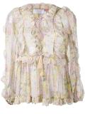 valour ruffle-trimmed floral blouse