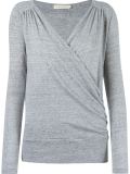 longsleeved cache-coeur blouse