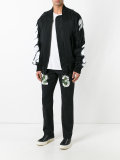 numbers print slim-fit jeans