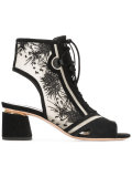embroidered suede booties