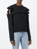 cut-out ruffle sweatshirt