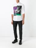 colour block swallow shirt
