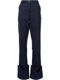 oversized hem slim fit trousers