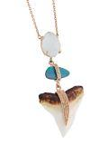 'Aquamarine, Opal, Shark Tooth'项链