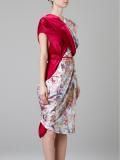 contrast print dress