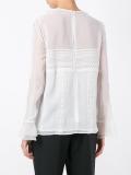 macramé detail sheer blouse
