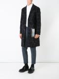 jacquard single breasted coat
