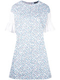 contrast ruffle sleeved dress