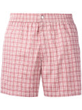 checked swimming shorts