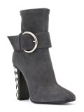 studded heel ankle boots