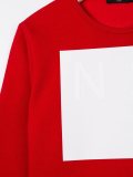 square print sweatshirt