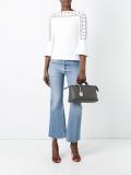geometric lace knit top