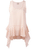 striped soft peplum vest