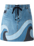 printed denim skirt 