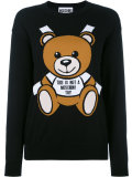 toy bear paper cut out intarsia jumper