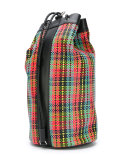 checked bucket backpack 