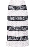 contrast lace stripe skirt