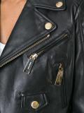 quilted detail biker jacket