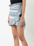 ruffled wrap mini skirt 
