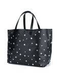 Star Print Leather Tote Bag